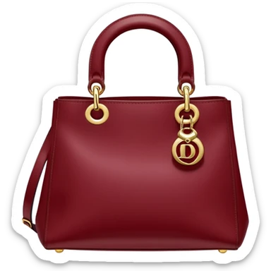 dior dark red bag gold hardware sticker