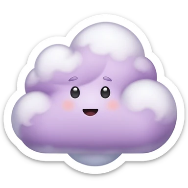 Pale purple cloud sticker