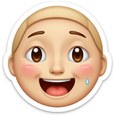 crying laughing face sticker