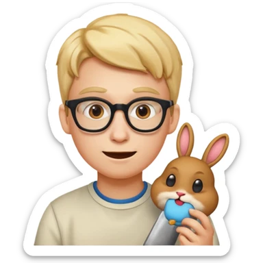 nerd face emoji eats coderabbit logo sticker