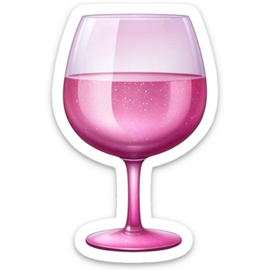 Pink sparkly wine glass sticker
