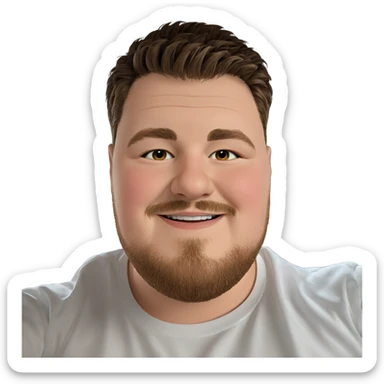 smiling boy in white shirt sticker