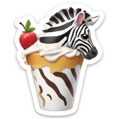 zebra eating a sundae sticker