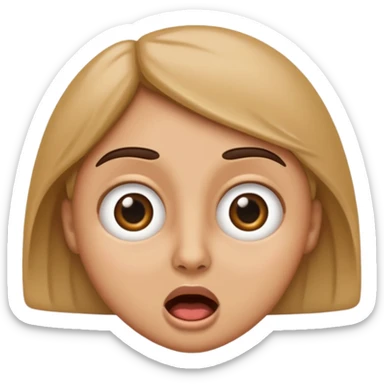 Create an iOS styled emoji that shows immense shock but satisfaction sticker