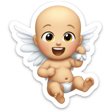 baby cupid with a bow throwing a heart sticker