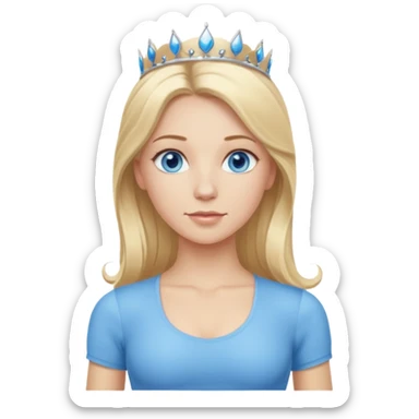  long blown out blonde hair woman blue eyes pilates princess  sticker