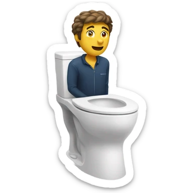 guy in a skibidi toilet sticker