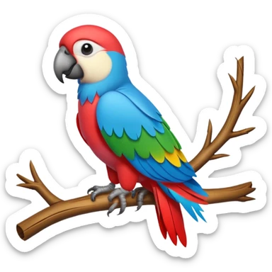 Papagaio faltante em 3D sticker