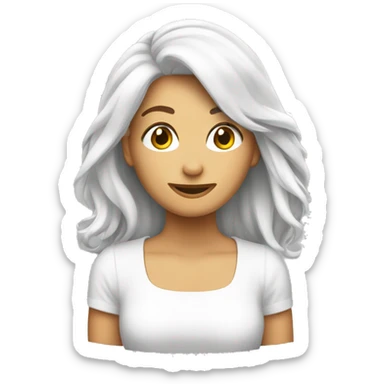 emote d'une streameuse au cheveux blanc  sticker
