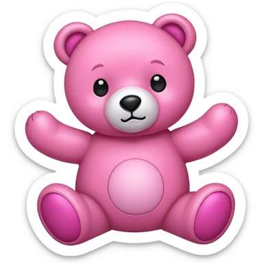 pink stuffed bear sticker
