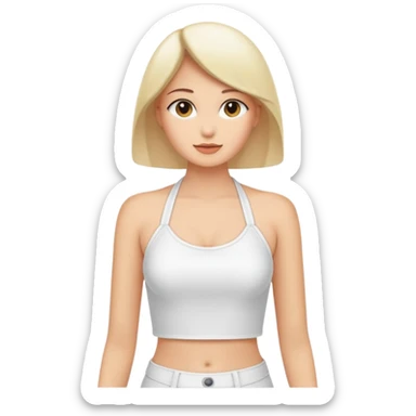 a fully white halter top sticker