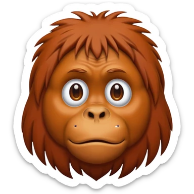 normal orangutan emoji with a single tear sticker