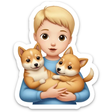 cute baby holding a doge sticker