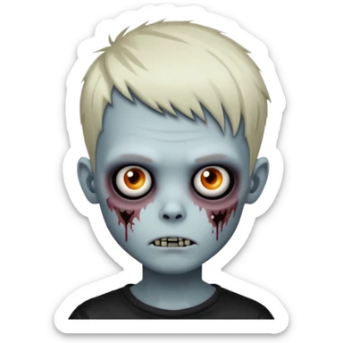 Zombie boy with emo pixie style hair cut sticker