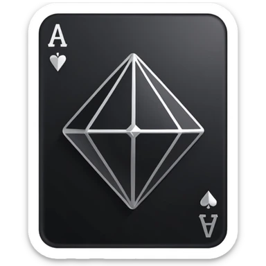 3d diamond shape matte black. diamond shape like on a playing card sticker