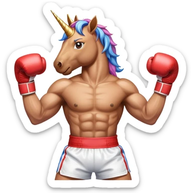 Licorne qui boxe sticker