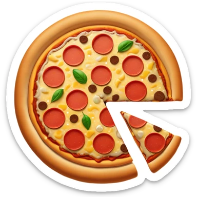 Clash of Clans aesthetic: Cinematic Playful Pixel 3D Food (Pizza, Burger, Apple) Portrait Emoji, rendered in a 3D vector-style similar to standard emojis with minimal shading and bold, simplified shapes. A compact, distinct form with signature details, softly glowing with a pixelated adventure charm. Simplified yet unmistakably iconic, highly detailed and consistent, glowing with a soft radiance and high shine. Stylized with a touch of classic pixel-art charm and a soft glowing outline, capturing the essence of a beloved gaming relic with a friendly, playful manner! sticker