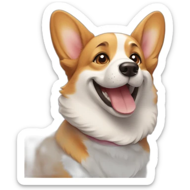 smiling corgi sticker