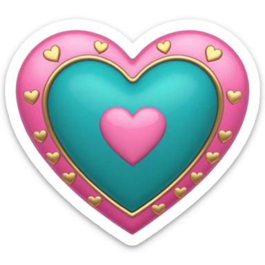 Teal heart with little hearts and Belles wording sticker