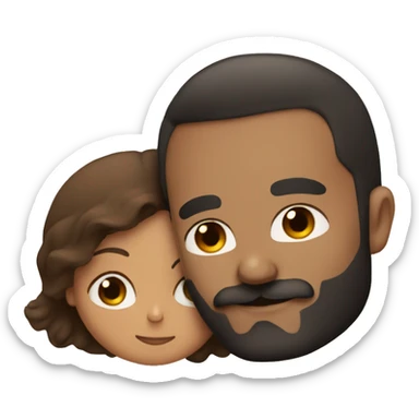 Man with black beard cuddling woman with brown hair sticker