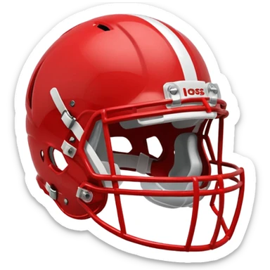 College football player helmet in light red color sticker