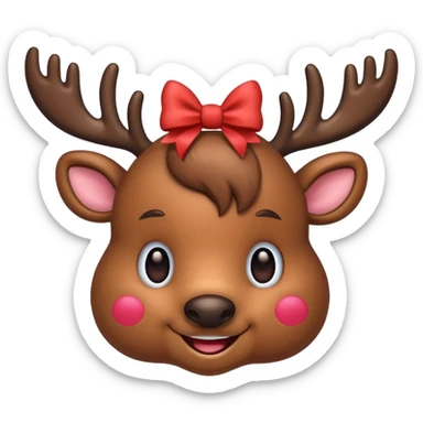 Reindeer with cute bow sticker