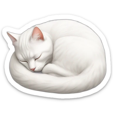 white-cat-sleep sticker