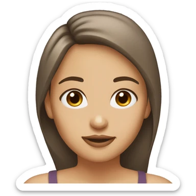 Make a girl have brown eyes and light skin and brown or dark brown hair and nice lips  sticker