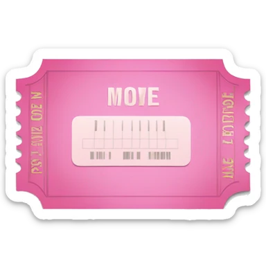 Pink movie ticket without face sticker