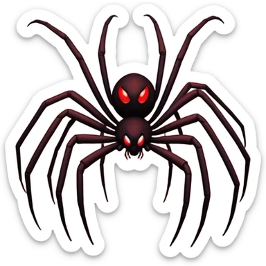 A giant shadow creature with spreading spider legs in a red stormy sky sticker