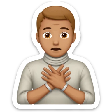 Man with hands gripped around neck crossed like he is choking sticker