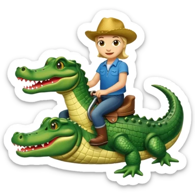Calvy Barra riding a alligator  sticker