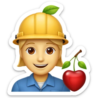 i want ai engineer emoji (theme: gold cherry red) sticker