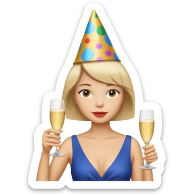 hazme una igual a la anterior pero cámbiale el pelo largo por uno corto no tan corto que le llegue a los hombros  sticker