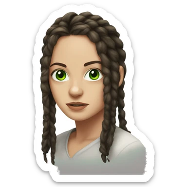 Effy Stonem, portrait, dread-locks, green eyes  sticker