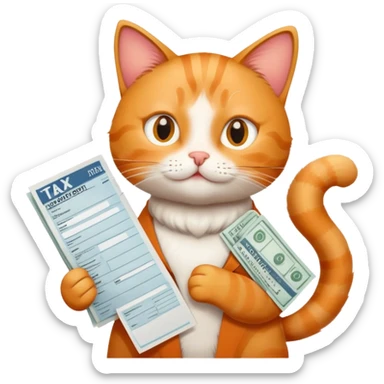 cat that asks for a tax payment sticker