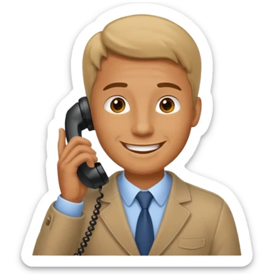 a man talking on phon  sticker