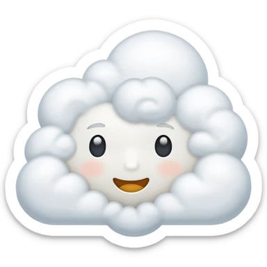 thinking cloud with soft edges, simple, clear, no text sticker