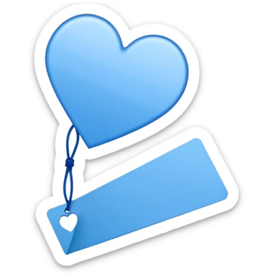 blue heart patterned bookmark sticker