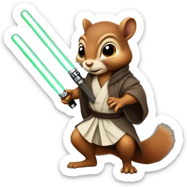 Squirrel Jedi with lightsaber sticker