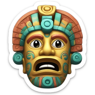 colourful mayan sculpture in greek style sticker