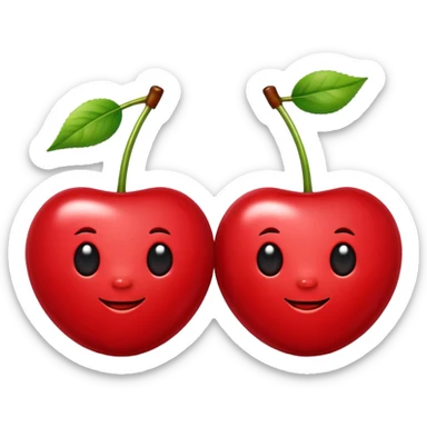two cherries sticker