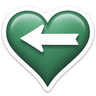 arrow crossing white heart sticker