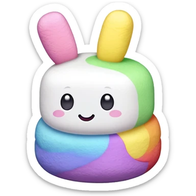 marshmallow peep Rainbow sticker