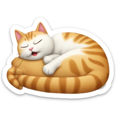 cat snoring on back sticker
