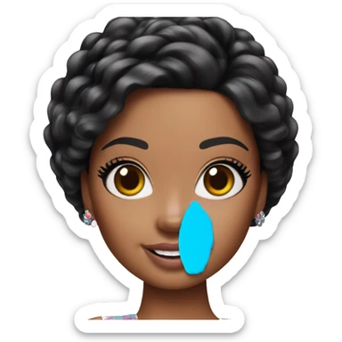 barbie doll black hair sticker