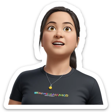 realistic girl in black shirt sticker