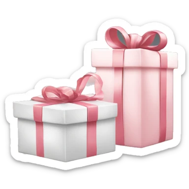 Light pink Christmas gifts under a white Christmas tree  sticker