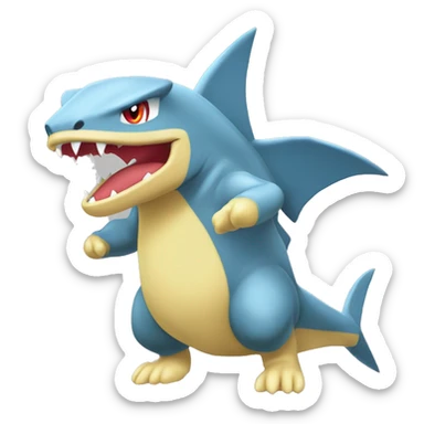 Sharpedo-Charmeleon-Gible-Larvitar-Fakémon Full Body sticker