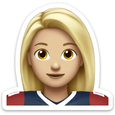 football player blonde girl football sticker